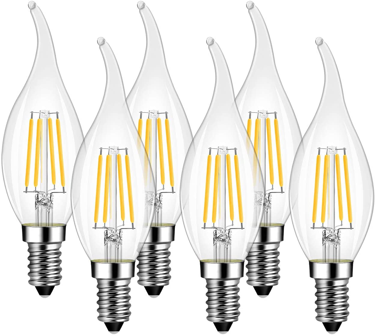 5W SES Candle Bulb B35 470lm E14 LED Dimmable Candle Light Bulbs 40W 6 PACK