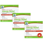 Quality Choice 24 Hour Allergy Relief Cetirizine Hydrochloride Tablets, 10 mg Antihistamine 90 Tablets Pack of 3