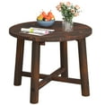 thumbnail image 1 of Costway 1 PCS Table d'Appoint Extérieur avec Structure en Bois Massif Petite Table Basse Ronde pour Jardin, 1 of 10