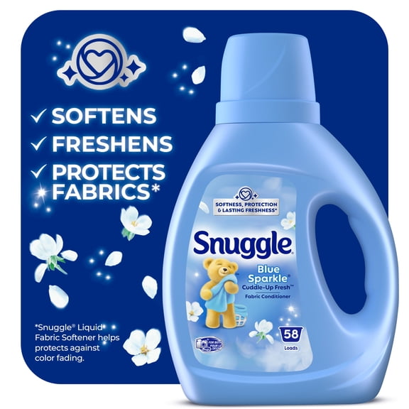 Snuggle Liquid Fabric Softener, Cuddle-Up Fresh Blue Sparkle, 39.4 oz, 58 Loads