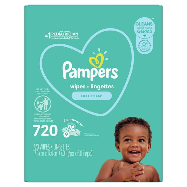 apotheker relais Draad Pampers Baby Wipes, Baby Fresh Scent, 9X Pop-Top Packs, 720 Count -  Walmart.com