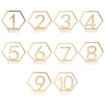 thumbnail image 1 of Signos De Número De Mesa Signos de número de mesa hexagonal de espejo para decoración de fiesta de boda (1-10 dorado), 1 of 9
