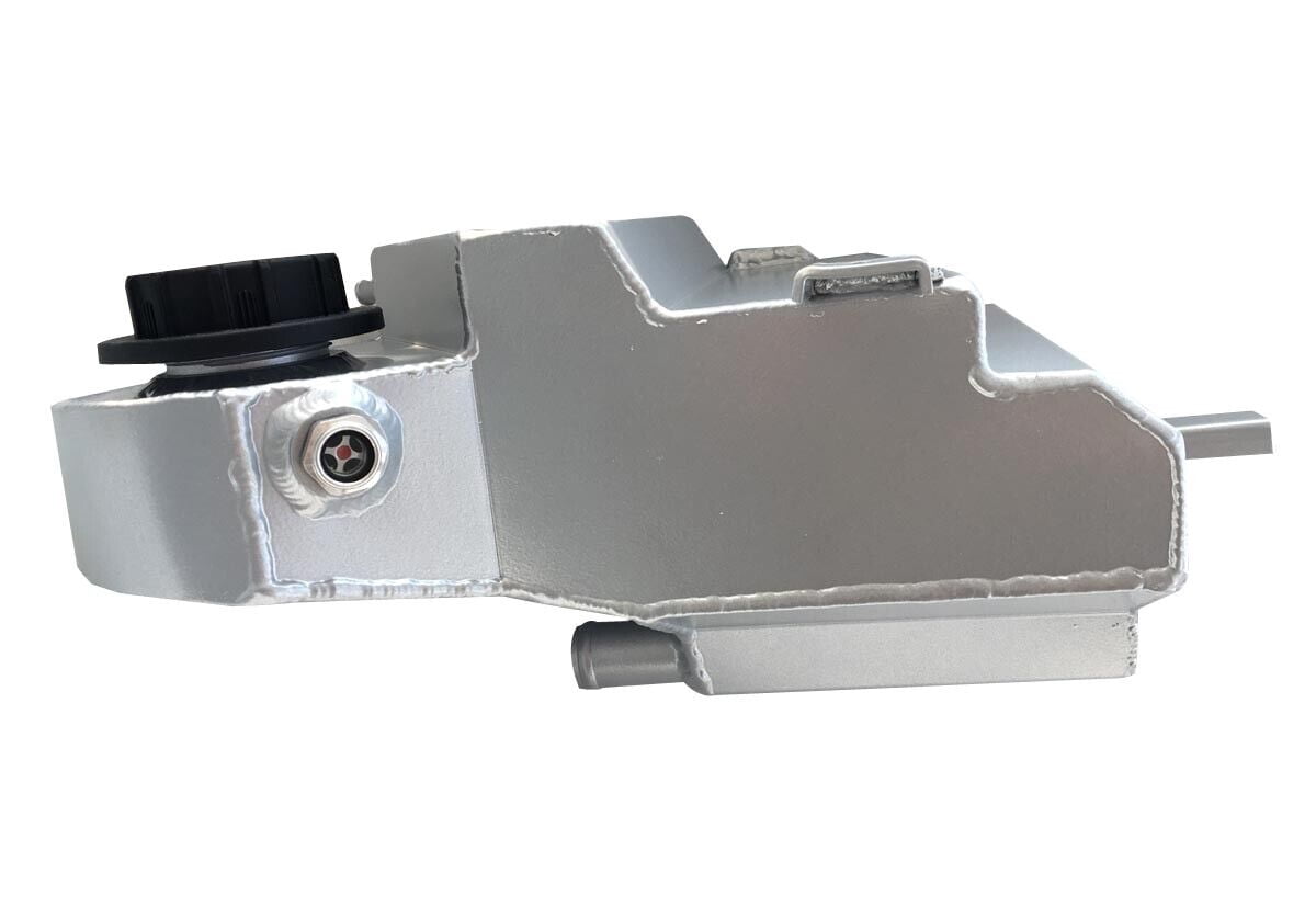 Aluminum Engine Coolant Reservoir Radiator Expansion Tank Replacement fit For Ford F250 F350 6.0L Powerstroke Diesel 2003-2007 Silver