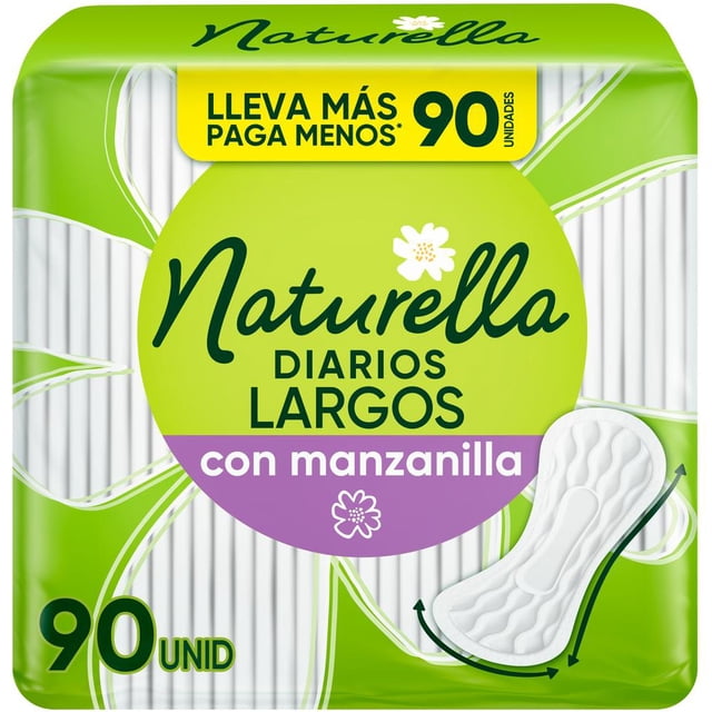 Protectores Diarios Naturella Diarios largos Con Manzanilla 90 pzas