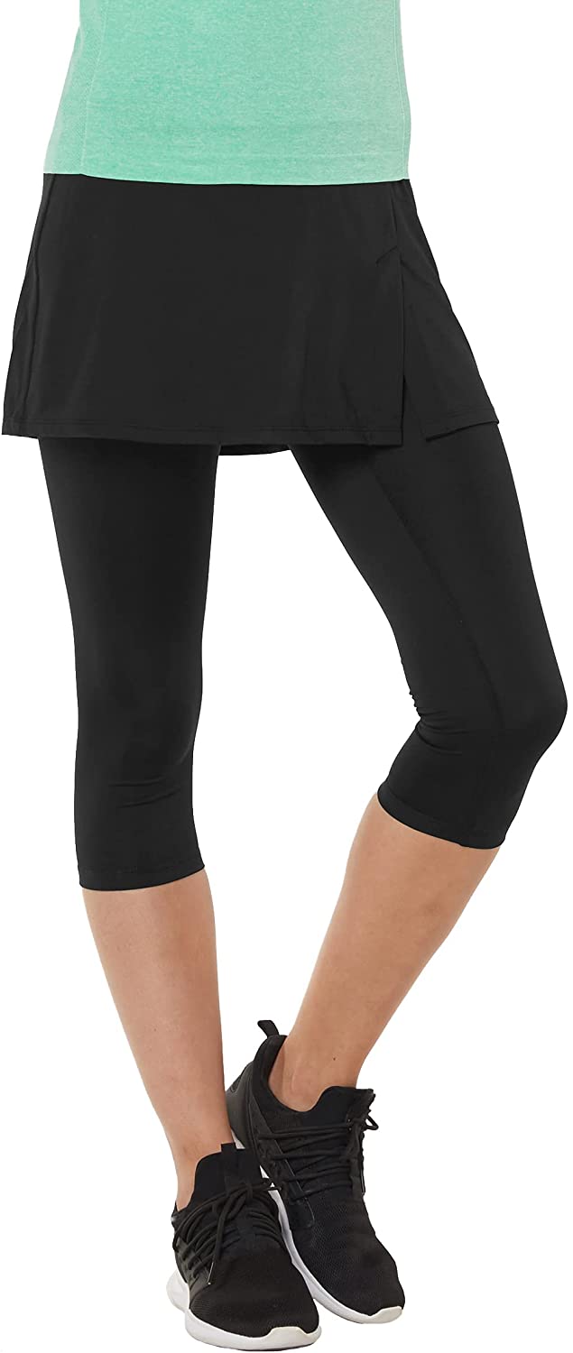 Women Capri Leggings with Skirt 