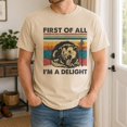 thumbnail image 4 of First Of All I'm A Delight Funny Opossum T-Shirt, Retro Sarcastic Graphic Tee, Unisex Cotton Shirt, 4 of 9