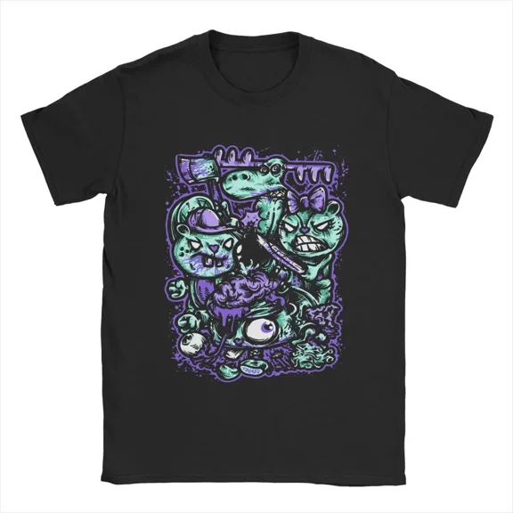 Happy Tree Friends Families T-Shirt for Men Cartoon Leisure Cotton Tees | eBay