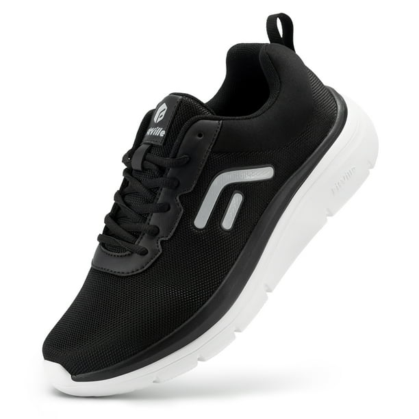 FitVille zapatos para caminar para hombres de ancho suela gruesa zapatillas ligeras transpirables zapatos para fascitis Plantar alivio del dolor