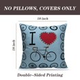 thumbnail image 2 of LALILO Throw Pillow Covers I Love Bicycle With Wheel Bicycle Love Cushion Cover 18" x 18", 2 Pack, 2 of 6