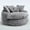 Light Gray, variant on Aukfa 55" Oversized Round Chaise Lounge Chair, Fluffy Deep Seat Cloud Floor Sofa, Modern No Assembly Couch, Beige