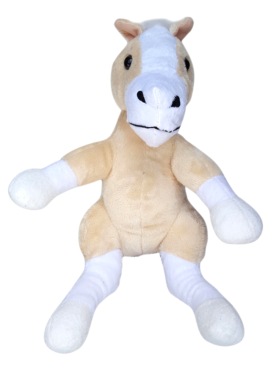 Cuddly Soft 16 inch Stuffed Tan Horse.We stuff 'em...you love 'em