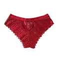 thumbnail image 1 of WZXFASHION pour Femmes Culotte en Crochet Dentelle à Lacets Aguichant Ajourée sous-Vêtements pour Femmes Culottes Rouges m, 1 of 9