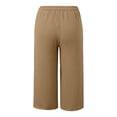 thumbnail image 5 of Heydday Linen Capri Pants for Girls Baggy Straight Leg Gauze Yoga Pant Loose Comfy Cropped Trousers with Pockets (Khaki3/12-13 Years), 5 of 5