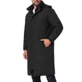 thumbnail image 4 of Abrigo acolchado INSPIRE CHIC para hombres, chaqueta larga de plumas con capucha desmontable, cierre completo, invierno, color negro, 4 of 6