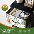 thumbnail image 5 of 4 Drawer Vertical Storage Dresser Watercolor meadow flowers chamomile buttercup with Wood Top Fabric Pull Drawers, 5 of 8