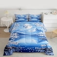 thumbnail image 3 of Manfei Blue Mount Fuji Full Size Comforter Sets for Teen, Tokyo Cherry Blossoms Bedding Comforter Set, Japanese Style Reversible Bedding Sets, Lightweight Room Decor, 3-Piece, 3 of 9