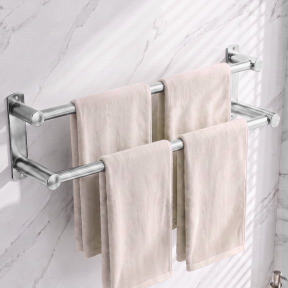 YEERSWAG Bathroom Towel Bar, 20 Inch Towel Racks for Bathroom Wall Mounted, Modern Heavy Duty Stainless Steel Bath Towel Holder, 2/3 Layer