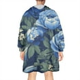 thumbnail image 2 of Wearable Oversized Blanket,Pioneer Flower Floral Print Pattern Wearable Blanket Hoodie for Adults,Cozy Hooded Blankets with Super Pockets,Super Warm Fuzzy Pullover for Women & Men, 2 of 6