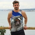 thumbnail image 6 of Rateoe Astronaut in Outer Space Pattern Sleeveless Gym Shirt Muscle Tee Breathable Workout Shirt Slim-Fit Tank Quick Dry Fit Muscle Tank Top Bodybuilding Sleeveless T Shirt-Small, 6 of 7