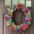 thumbnail image 5 of 🎁16in Front Door Wreath Metal Butterfly Wall Decor Spring Summer Floral Wreaths For Indoor Outdoor Home Front Porch Hanging Decoration, 5 of 5