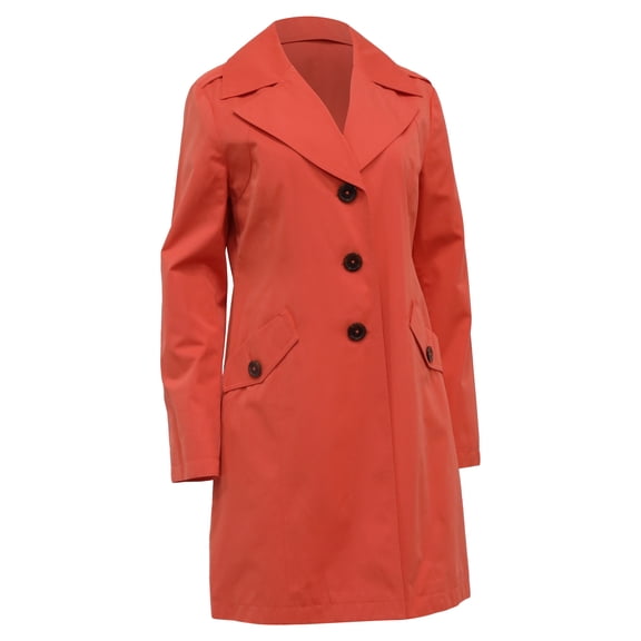 Pre-Owned Michael Kors Single-Breasted Trench Coat in Orange Cotton