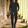 thumbnail image 5 of HAiming Men Corduroy Sets 2 Piece Outfits Stand Neck Button Tops and Cargo Pants Athletic Tracksuit with Pockets, 5 of 8