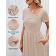 thumbnail image 5 of Merokeety Womens Summer Work Dresses Asymmetrical Casual Mini Dresses Khaki xl, 5 of 5