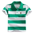 thumbnail image 4 of YuyuTangFu Summer Tops Trendy Flowy Kids Boys Girls Short Sleeve Striped Shirt Button Closure Fashion Comfortable and Soft Fabric Green 14, 4 of 4