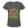 thumbnail image 4 of Leveling Up To Big Bro Again Women'S V Neck T Shirts Deep Heather Medium, 4 of 5