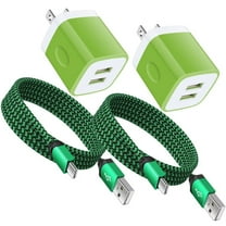 Charger Block,AILKIN 2PACK USB Wall Charger Block and 2PACK Android Type C Usb C Charging Cables 6ft 2.1A Dual Port USB Wall Charger Block Plug Phone Charger Android Fast Charger Block,Green