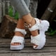 thumbnail image 4 of Sandalias De Plataforma De Color Sólido Para Mujer, Sandalias Casuales Con Correa De Gancho Y Bucle, Zapatos De Moda Y Cómodos, 4 of 4
