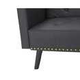 thumbnail image 6 of Black Convertible Futon Sofa, Modern Reclining Black Sleeper Sofa, Split Back with Armrest Faux Leather Futon Sofa Bed, 6 of 7
