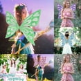 thumbnail image 4 of Guardurnaity Los disfraces de alas para niñas brillan como el hada mariposa. Estas alas están diseñadas para durar. Accesorios de disfraces verde, 4 of 6