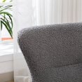 thumbnail image 3 of Modern Velvet Rocking Chair, Teddy Fabric Padded Seat Accent Chair with High Backrest & Armrests & Solid Wood Legs, Lambswool Armchair Single Sofa Chair for Living Room Bedroom Playroom, Grey, 3 of 7