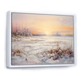 thumbnail image 2 of Designart "Dawn'S Reflection On Frozen Lake" Snow Floater Framed Canvas Art Print, 2 of 5