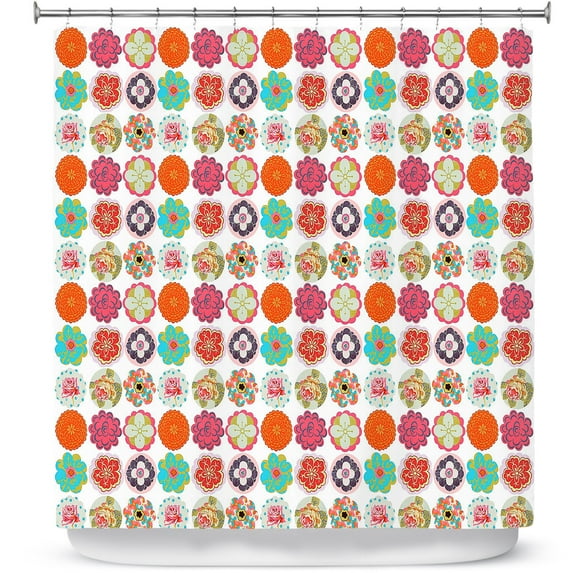 Shower Curtains 70" x 93" from DiaNoche Designs by Marci Cheary - Flower Circles Pattern