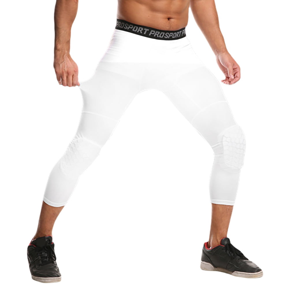 Men Basketball Pants with Knee Pads 