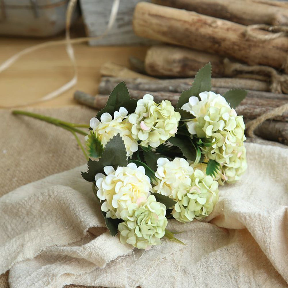 1 Bunch Wedding Artificial Silk Hydrangea Posy Flower Bouquet Home Party Decor 