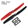 thumbnail image 2 of Hélices RC 6030 6x3 Pulgadas CW CCW 2-Pala para Quadcopter Hexacopter Multirrotor, Negro Rojo 2 Pares con Anillos Adaptadores, 2 of 3