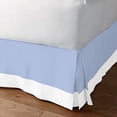 thumbnail image 2 of Luxury 1 Piece Split Corner Two Tone Tailored Bed Skirt, Twin Size 18 Inch Deep Pocket, 100% Egyptian Cotton, 800 Thread Count, Solid White/Light Blue Color., 2 of 3