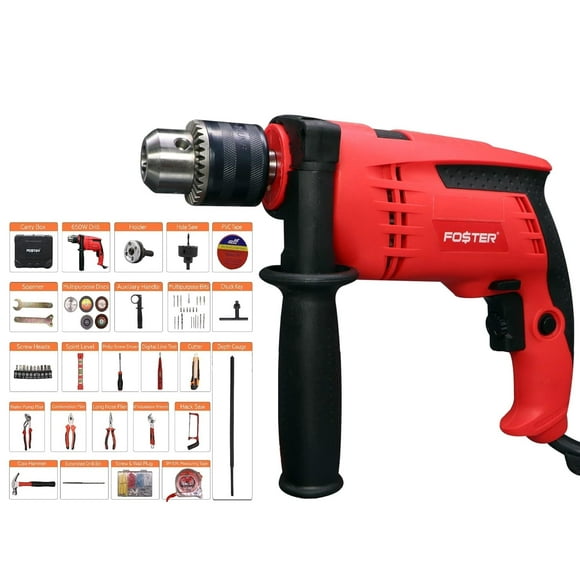 Fk-5513 Pro Reversible Impact Driver Drill Machine 160pcs Hand Tool Kit | 13mm Chuck Size, 650w | Reversible, Ergonomic, Lightweight, Soft Grip, Interchangeable Bit | Combination Drill
