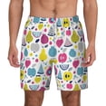 thumbnail image 3 of Uemuo Doodle Fruits Pattern Mens Swim Trunks Quick Dry Board Shorts with Mesh Lining, Stretch Beach Shorts Quick Dry No-Chafing Board Shorts-3X-Large, 3 of 9