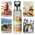 thumbnail image 3 of 600ML Insulated Stainless Steel Sports Water Bottle Screw Cap Design Leak-Proof Design,Minimalist Design Suitable for Travel and Sports Insulated Stainless Steel Material Strawberry Cake, 3 of 7