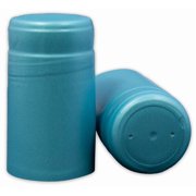 METALLIC SOLID LIGHT BLUE PVC SHRINK CAPSULES 100 Pack