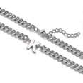 thumbnail image 2 of Collar de cadena de eslabones cubanos con inicial Az para niños, hombres y mujeres, colgante de letras de acero inoxidable de 6,5 mm y 18 + 2 pulgadas, regalo de joyería, S, plata, código de producto, 2 of 5