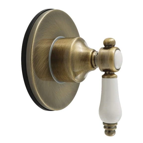 Kingston Brass KS4033BPL Bel-Air Single-Handle Six-Way Diverter Valve with Round Trim Kit in Antique Brass