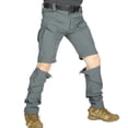 thumbnail image 5 of CCRFTGI Men’s Zip Off Convertible Straight Leg Cargo Pants, Quick Dry Lightweight Outdoor Hiking Work Trousers Convertible to Shorts Gray M, 5 of 6