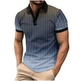 thumbnail image 1 of Mens Manga Corta Botón Abajo Camisas Patchwork Fallow Patrón Cuello Redondo Deportes Top para Diario, 1 of 6