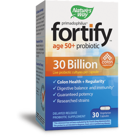 - Natures Way Fortify Probiotic Age 50+ 30 Billion Live Cultures 30 Count