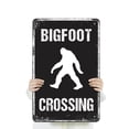 thumbnail image 3 of Bigfoot Crossing 18 Inch x 24 Inch Novelty Aluminum Metal Sign Watch For Giant Steps Durable Weatherproof UV Protected Perfect for Cabins Trails Camps Fun Gift for Sasquatch Fans, 3 of 6